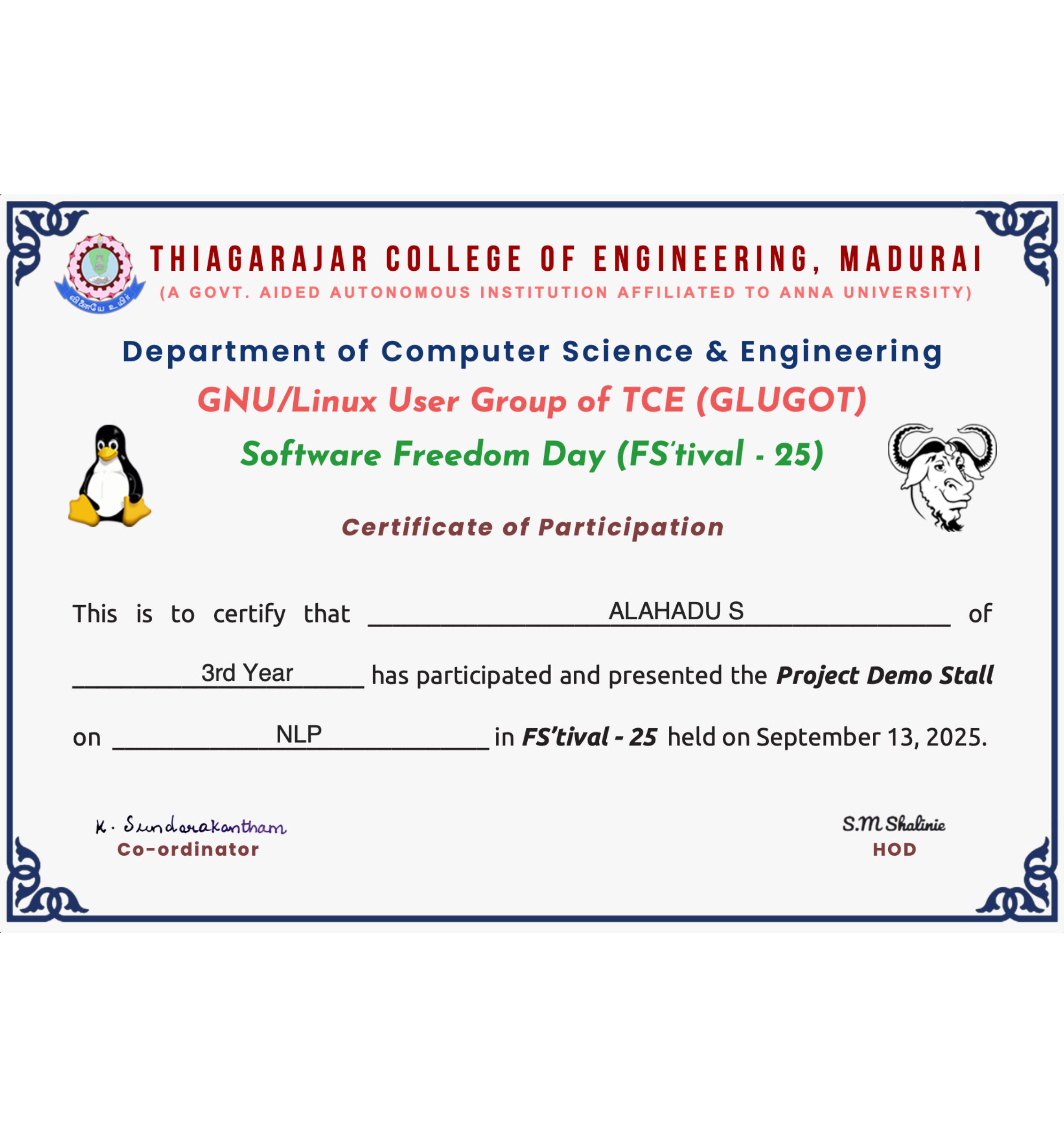 certificate